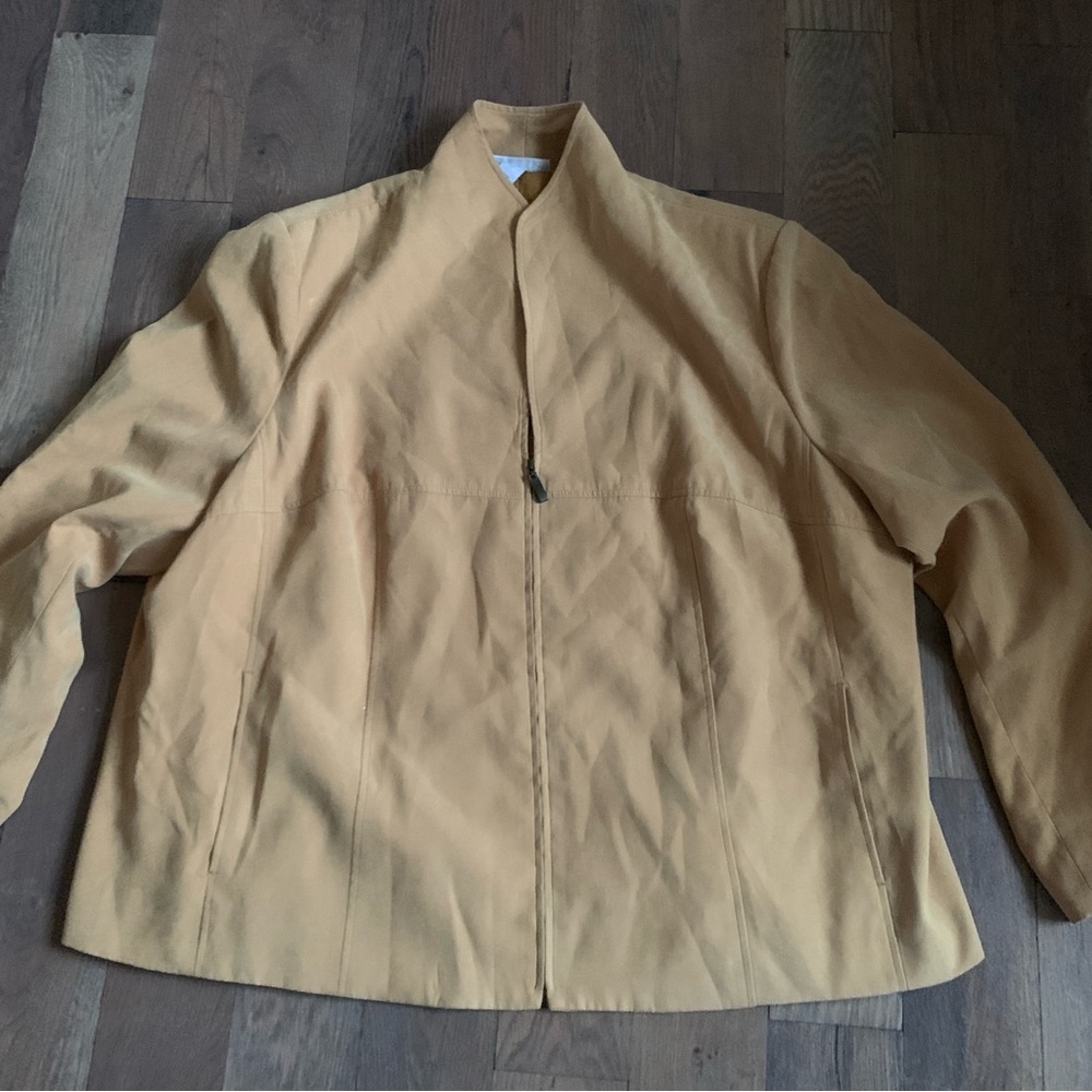 Dress Barn Yellow Zip Blazer Jacket Size 24W